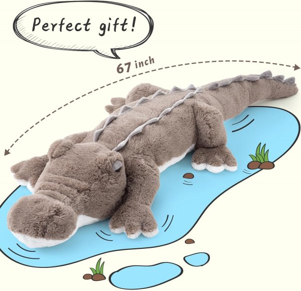 Giant Alligator Stuffed Animal - Brown