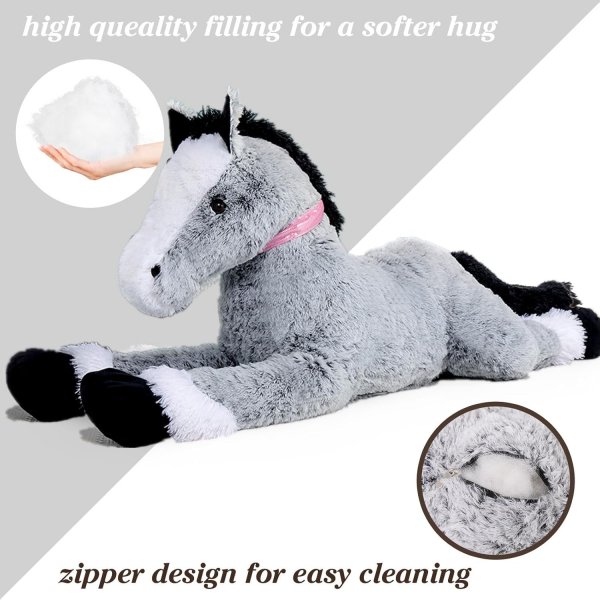 Giant Horse Stuffed Animal - Gray