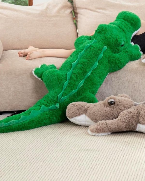 Giant Alligator Stuffed Animal - Green