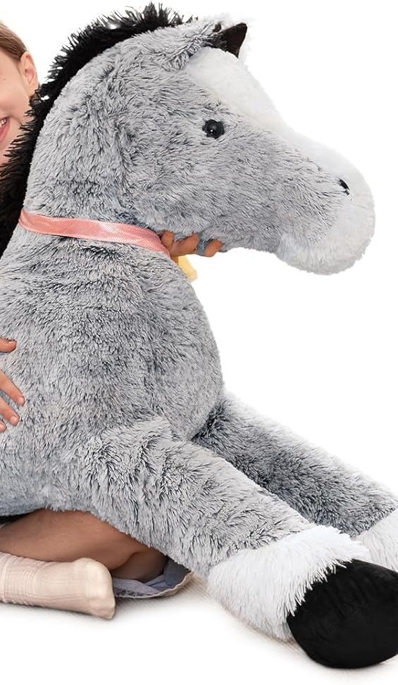 Giant Horse Stuffed Animal - Gray