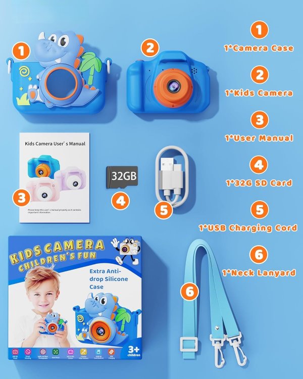Kids Camera Toy Digital Camera for Kids - Blue